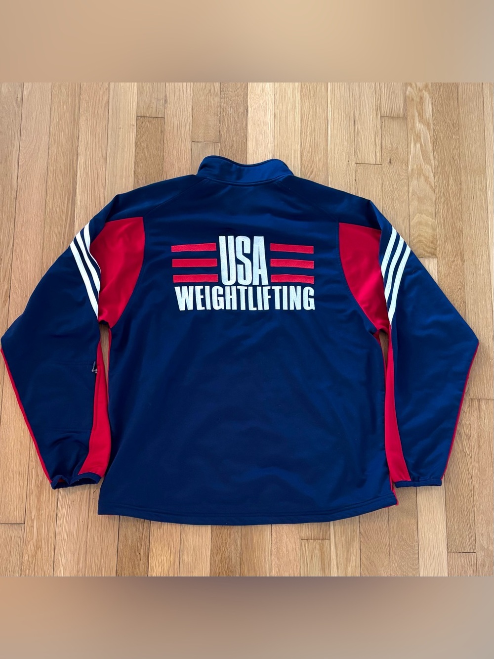 Vintage Adidas USA Weightlifting Jacket Mens Medium 2005 Olympic Embroidered
